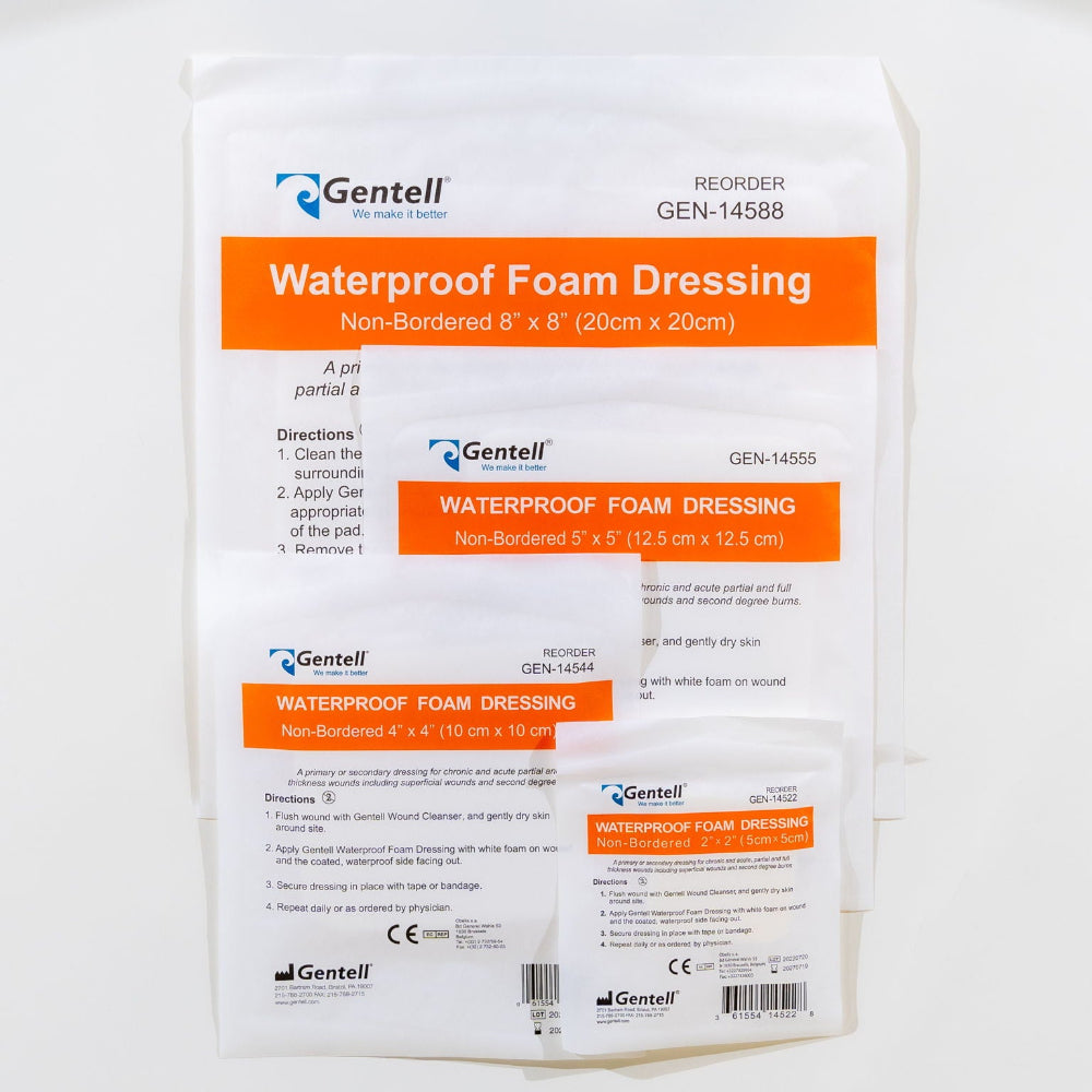 Waterproof Foam Non-Bordered Dressing 5" x 5" / Case (600/CS) Waterproof Foam Non-Bordered Dressing 5" x 5" / Case (600/CS)