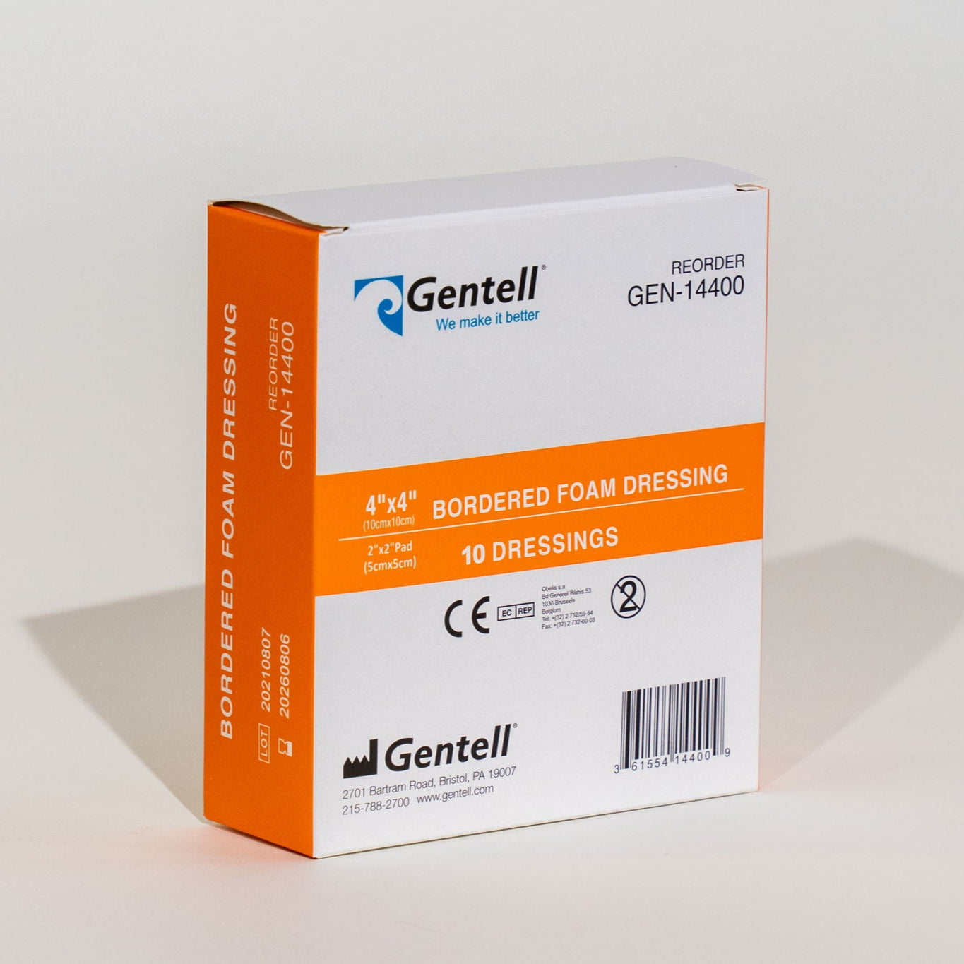 Gentell Silicone Foam Bordered Dressing (Dressing Size: 4 Gentell Silicone Foam Bordered Dressing (Dressing Size: 4