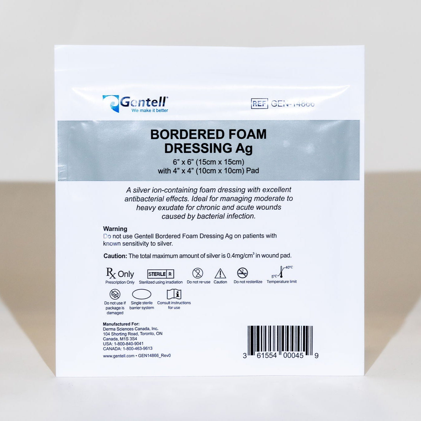 Bordered Foam Dressing Ag (Silver)